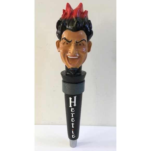 Heretic Beer Bar Breweriana Heretic Evil Twin Tap Handle Rare 12" Two Sided Head - Picture 4 of 12